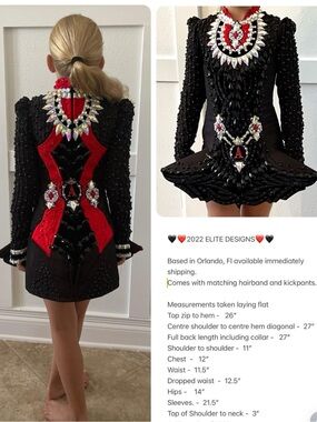 Elite Irish Dance Costume❤️2022🖤 Black & Red